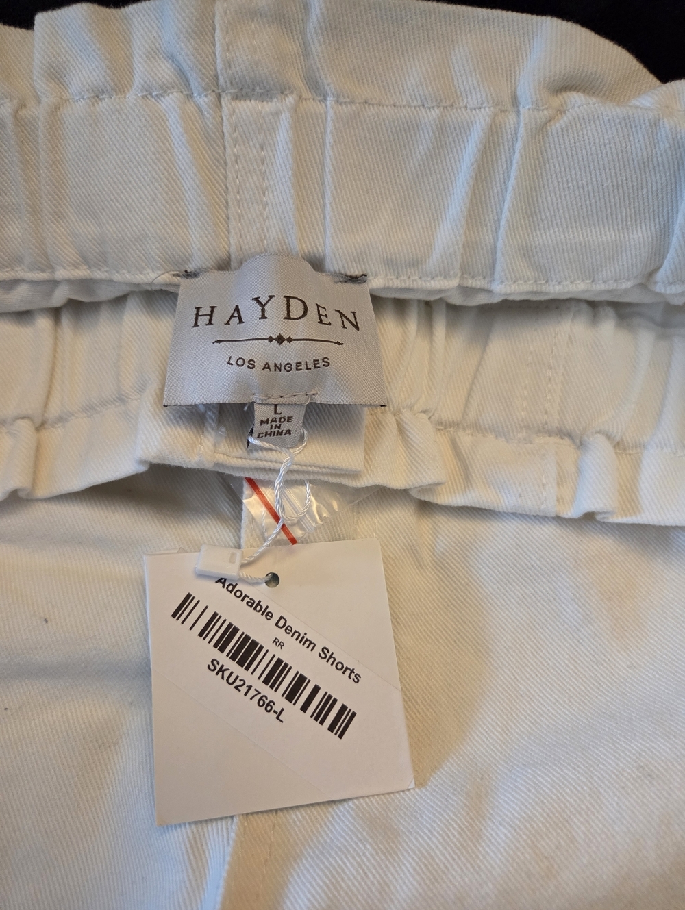 Hayden Women's High Waist Roll Up White Denim Short - Picture 8 of 9